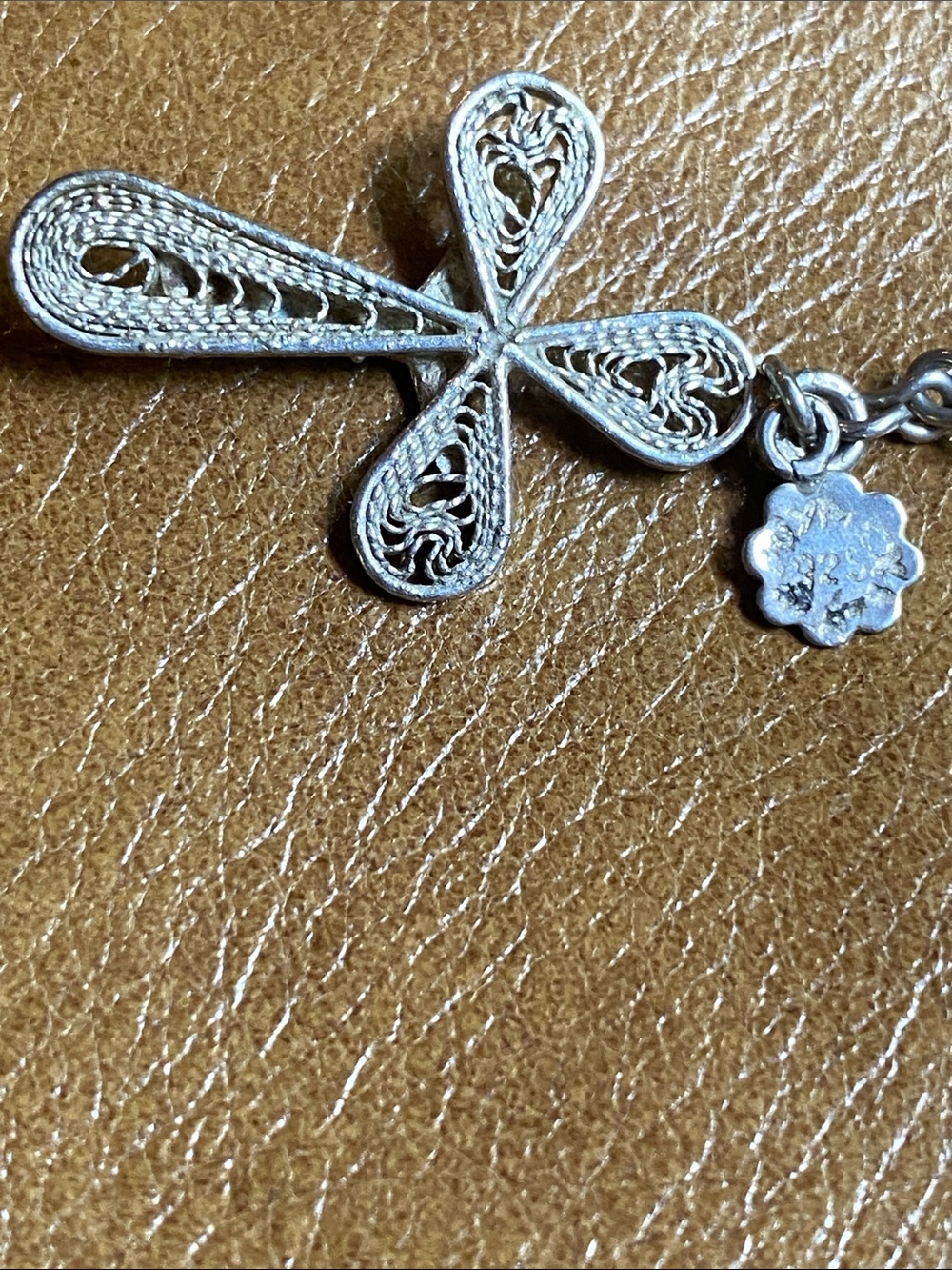 Vintage Sterling Silver 925 Filigree Rosary Necklace 17g Stamped - Picture 9 of 9